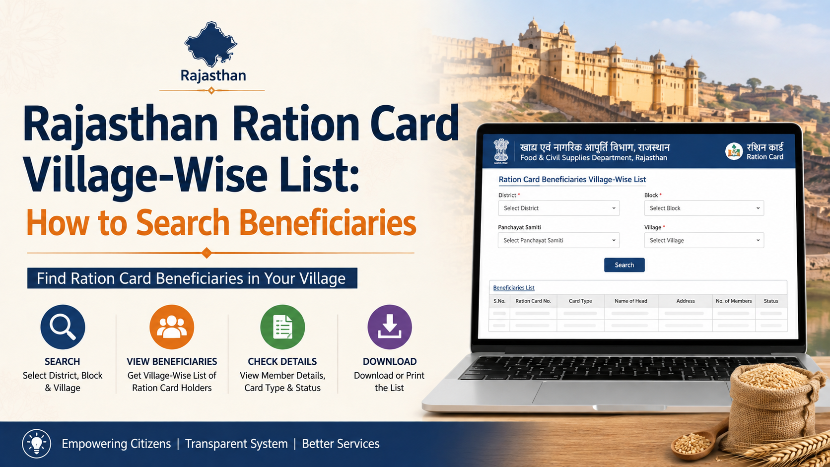 Rajasthan Ration Card Village-Wise List: How to Search Beneficiaries